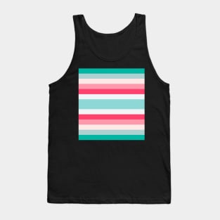 Pink and Aqua Pattern Tank Top